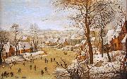 Pieter Brueghel the Younger Winter Landscape with Bird Trap oil on canvas